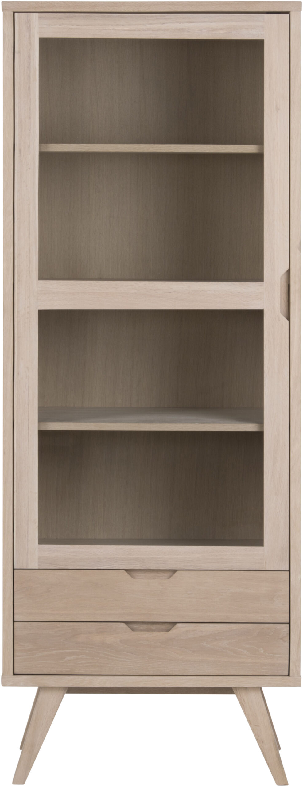 Bendt Vitrinekast 'Mads' 190 x 72cm, licht eikenfineer - Afbeelding 2