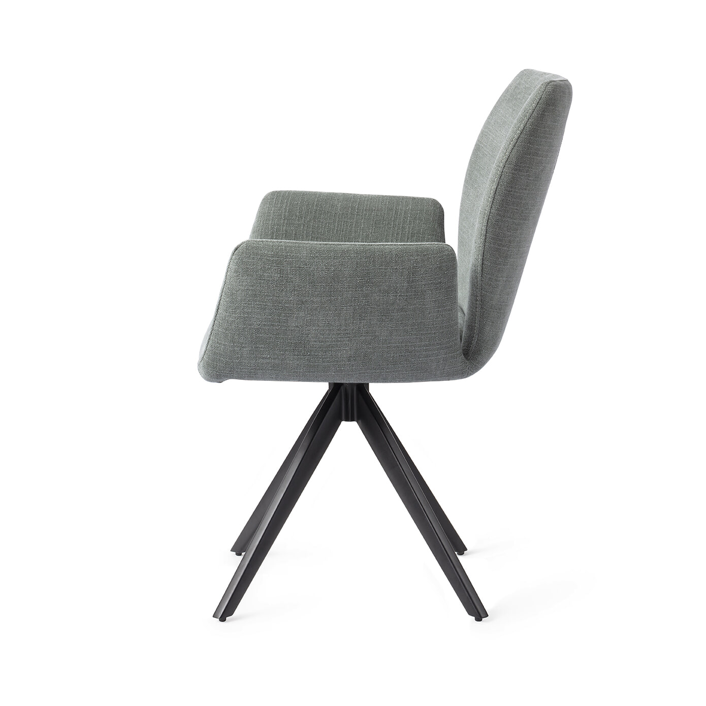 Jesper Home Draaibare Eetkamerstoel 'Misaki' Turn Black, kleur Breezy Blue - Afbeelding 3