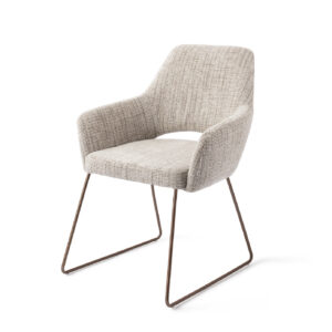 Jesper Home Eetkamerstoel 'Yanai' Slide Rose, kleur Caramel Grid