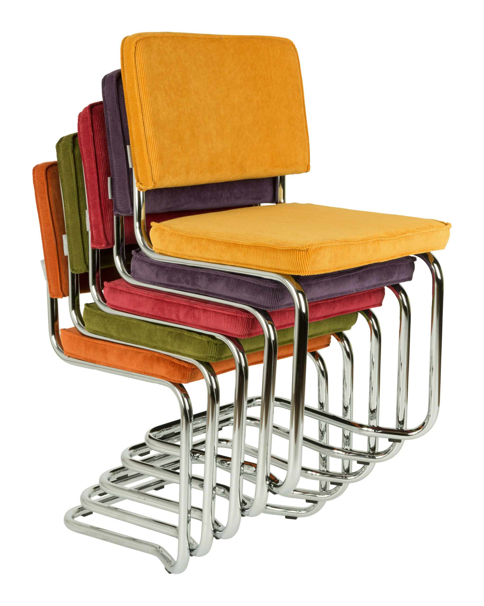 Zuiver Eetkamerstoel 'Ridge' Rib Kink, kleur Geel - Afbeelding 6