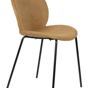 Zuiver Eetkamerstoel 'Bonnet' Ribstof, kleur Okergeel