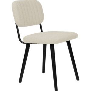 ZILT Eetkamerstoel 'Rasheen' Bouclé, kleur Wit