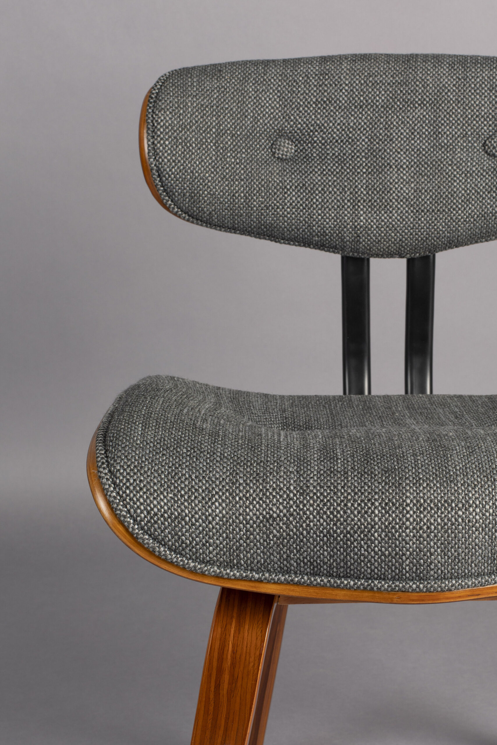Dutchbone Eetkamerstoel 'Blackwood' kleur Grijs - Afbeelding 6