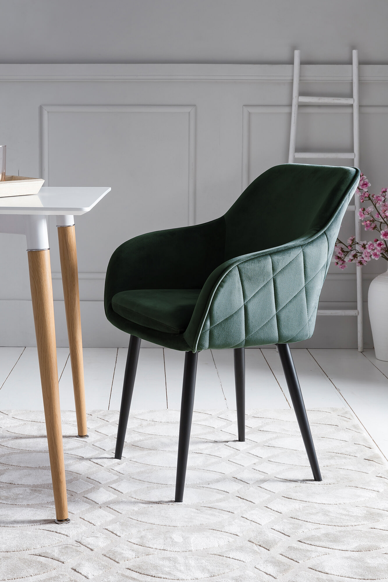 Artistiq Eetkamerstoel 'Juna' Velvet, kleur Groen - Afbeelding 6