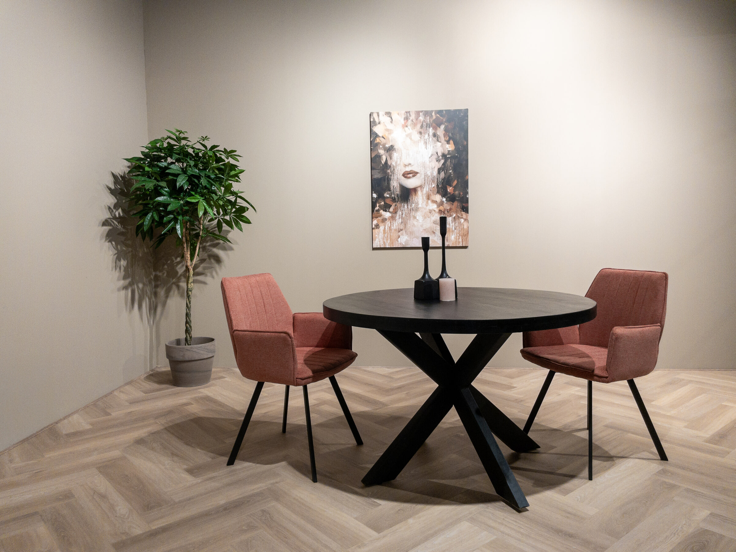 LivingFurn Eetkamerstoel 'Louise', Draaibaar kleur Blush - Afbeelding 6