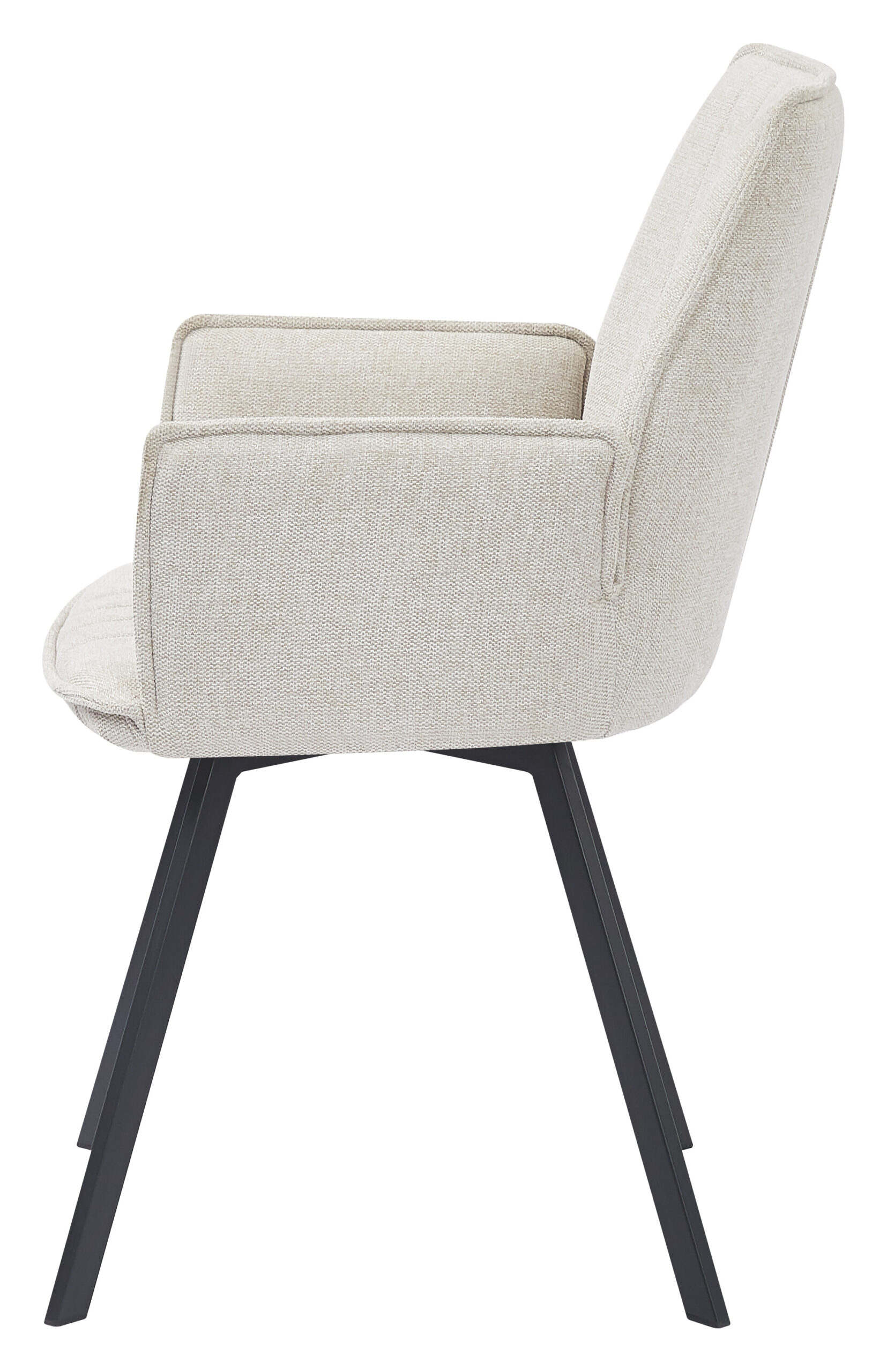 LivingFurn Eetkamerstoel 'Louise', Draaibaar kleur Beige - Afbeelding 4