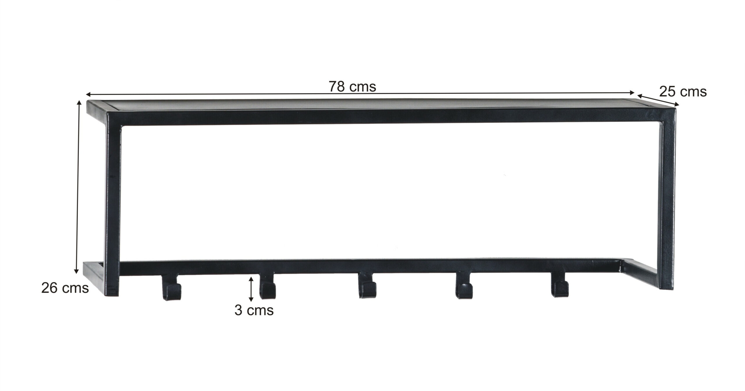 Brix Kapstok 'Abby' Met 5 haken, kleur Zwart - Afbeelding 4