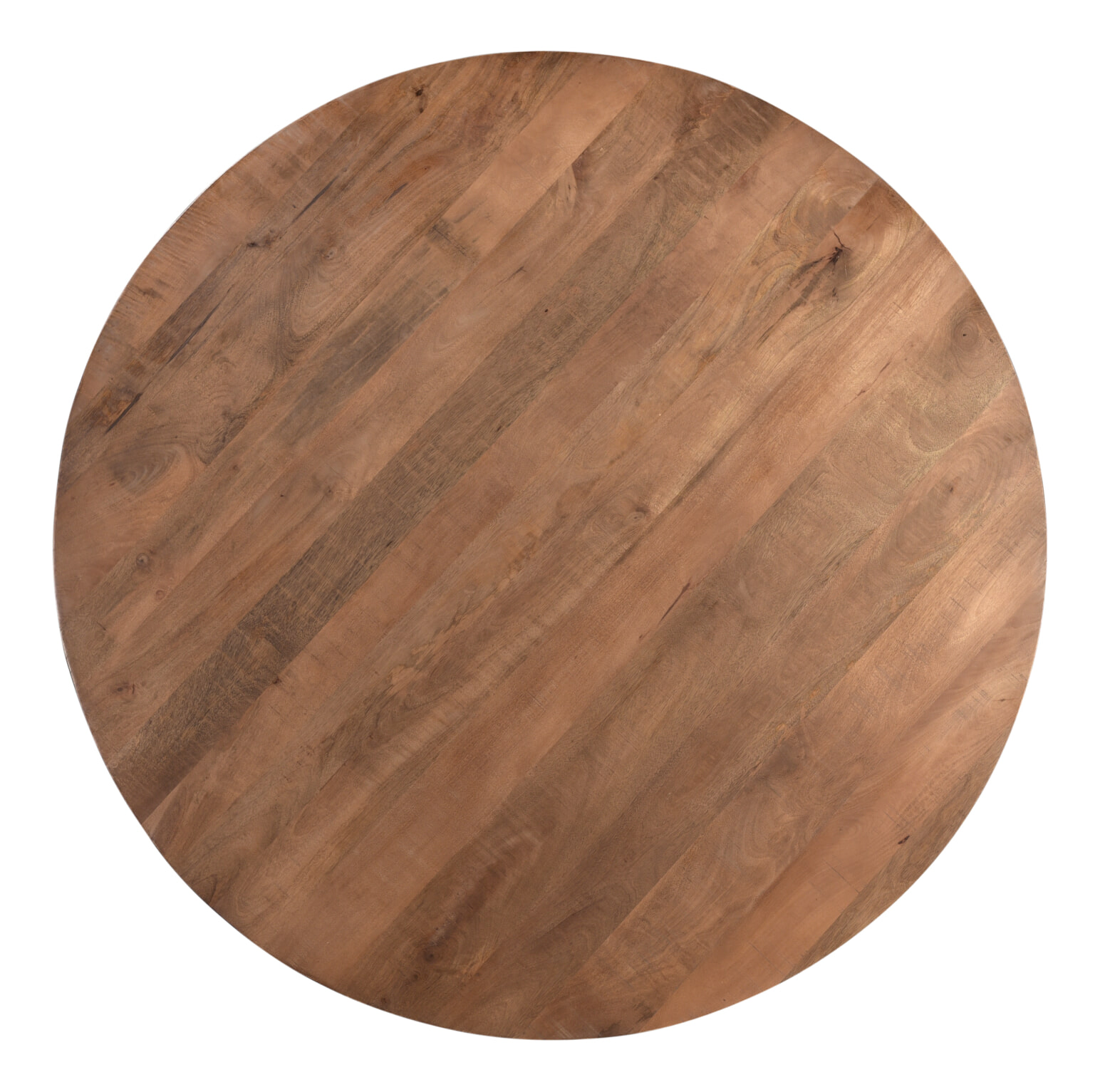LivingFurn Ronde Eettafel 'Rocky' Mangohout en staal, 140cm - Afbeelding 4