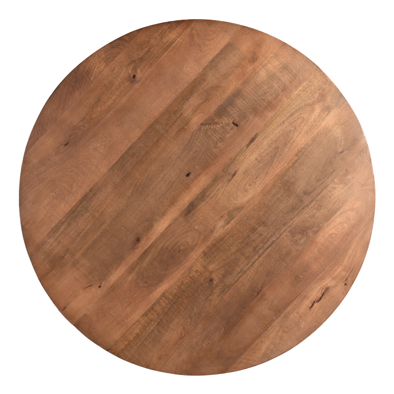 LivingFurn Ronde Eettafel 'Rocky' Mangohout en staal, 120cm - Afbeelding 4