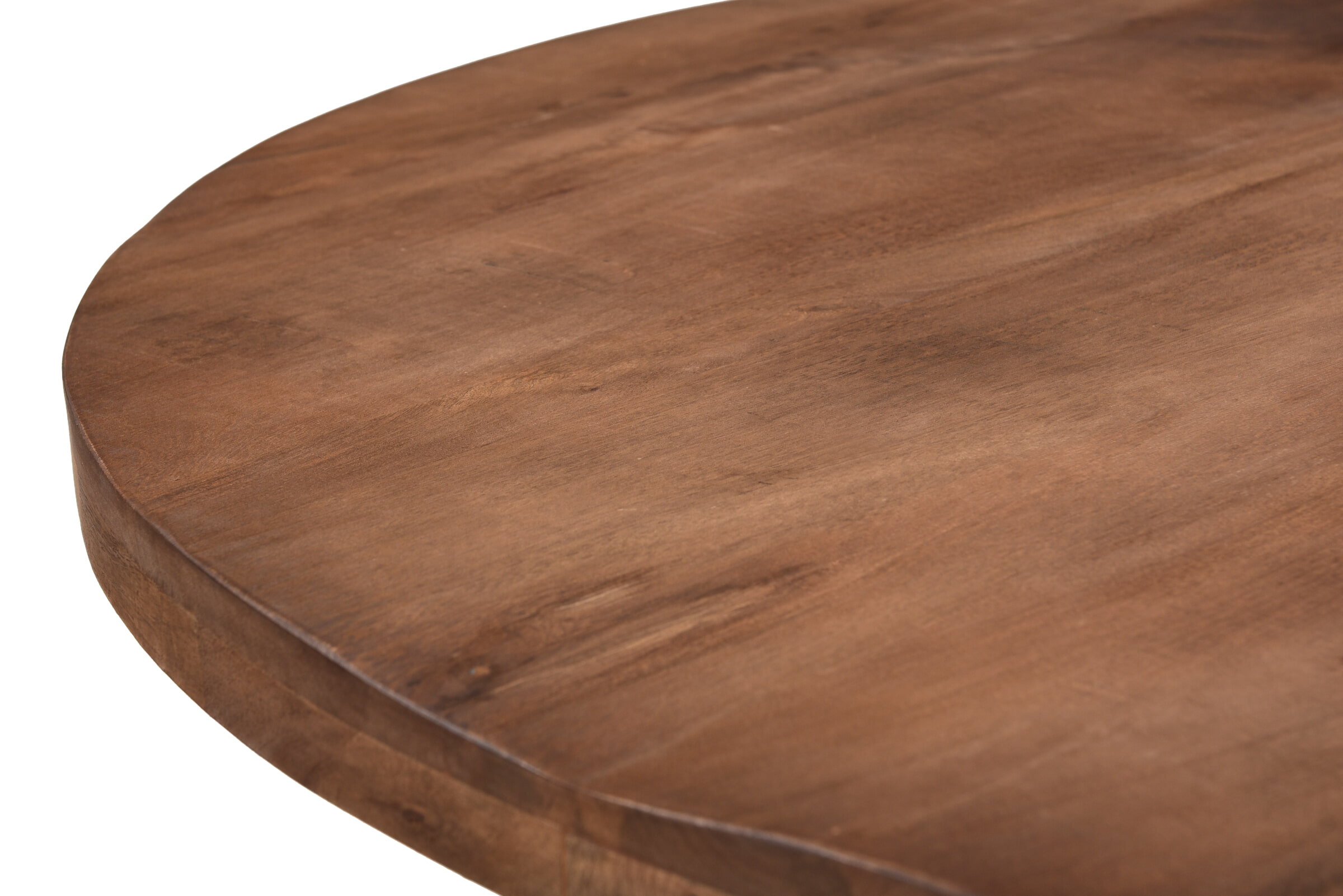 LivingFurn Ronde Eettafel 'Rocky' Mangohout en staal, 120cm - Afbeelding 5
