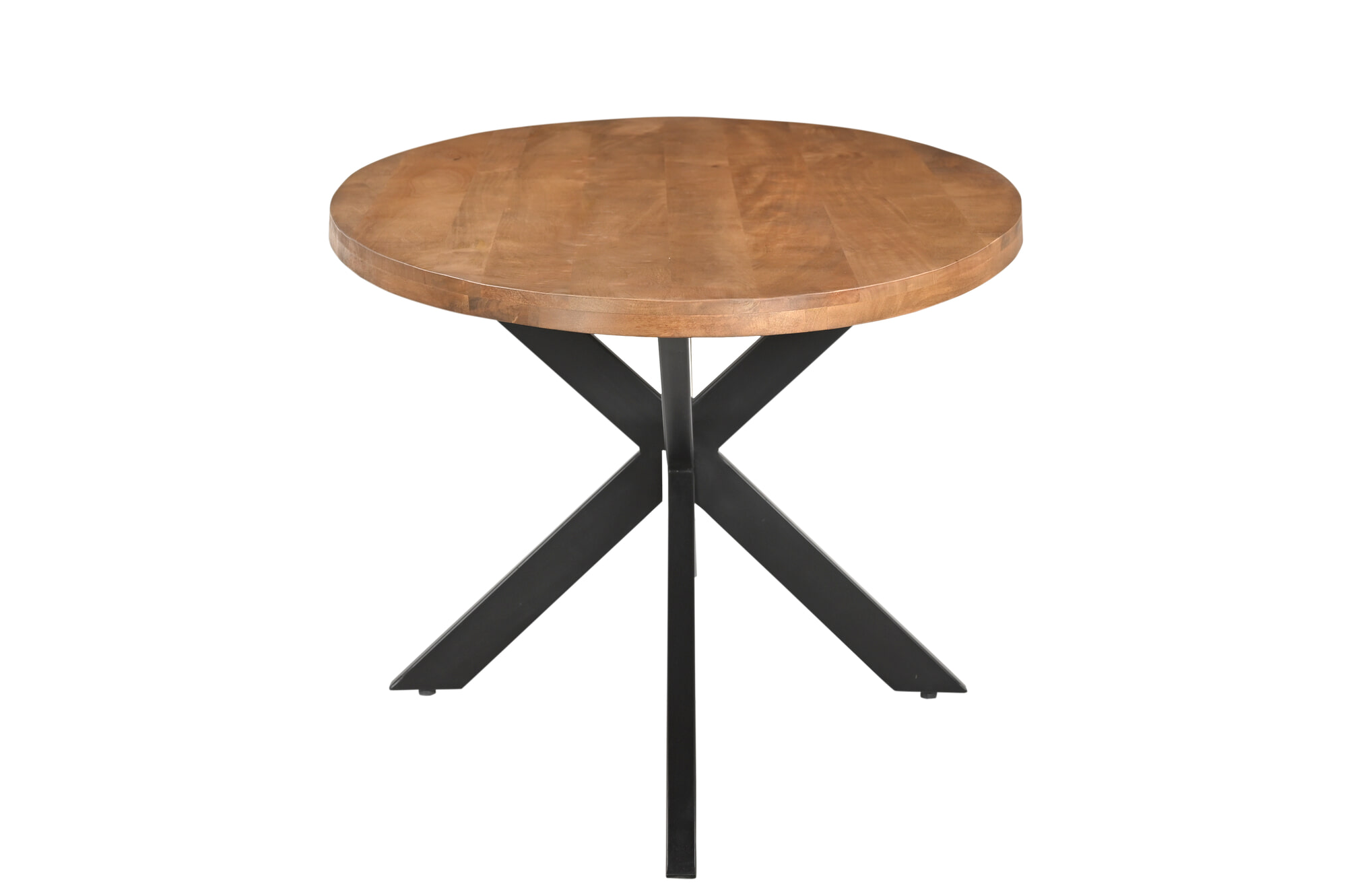 LivingFurn Ovale Eettafel 'Rocky' Mangohout en staal, 210 x 110cm - Afbeelding 3