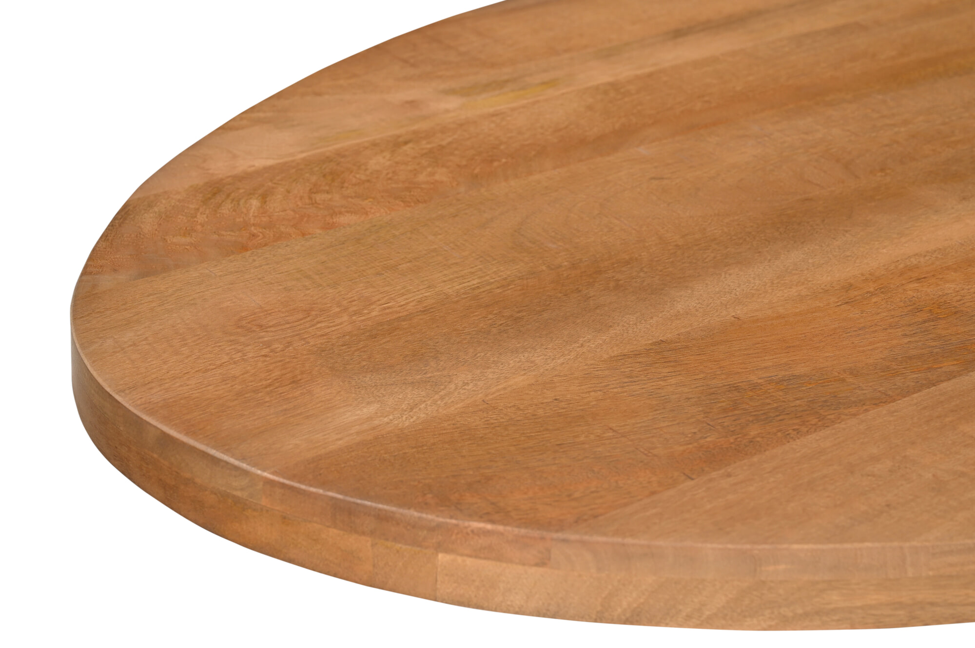 LivingFurn Ovale Eettafel 'Rocky' Mangohout en staal, 210 x 110cm - Afbeelding 4