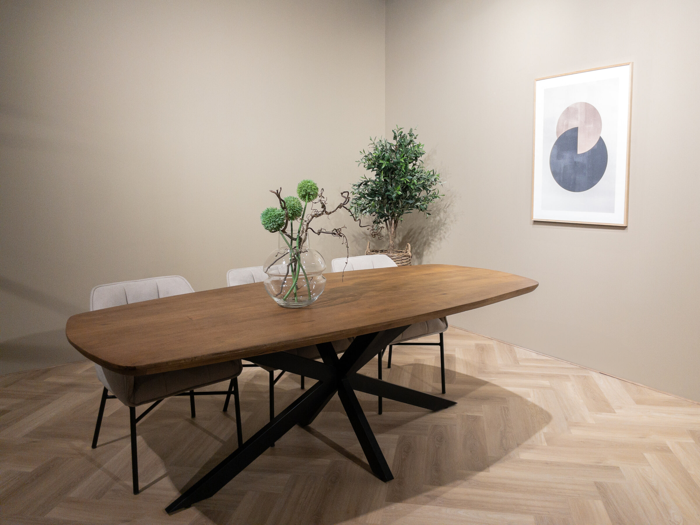 LivingFurn Deens Ovale Eettafel 'Jesper' Mangohout, 230 x 105cm - Afbeelding 2