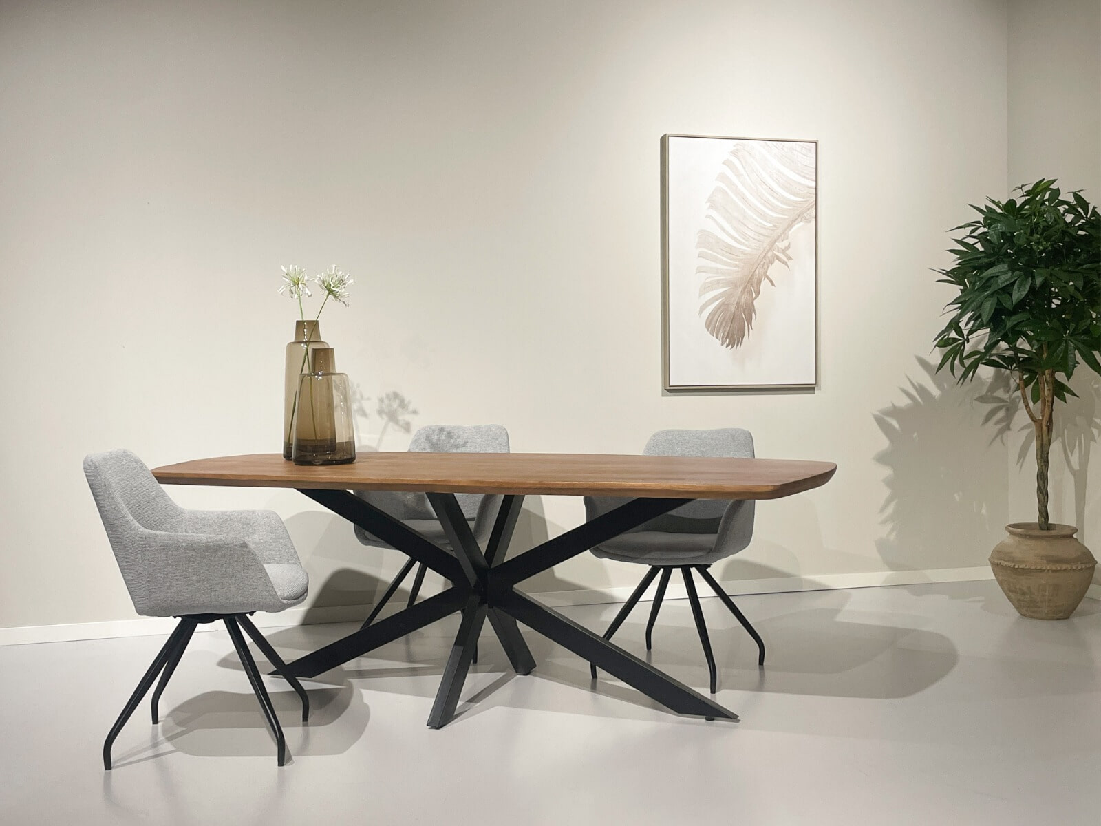 LivingFurn Deens Ovale Eettafel 'Jesper' Mangohout, 230 x 105cm - Afbeelding 7