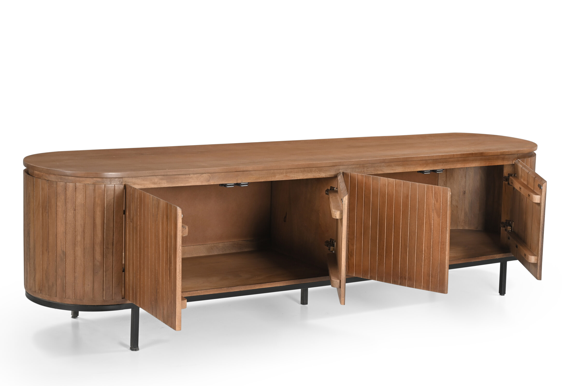 Livingfurn TV-meubel 'Noor' Mangohout, 210cm, kleur Naturel - Afbeelding 3