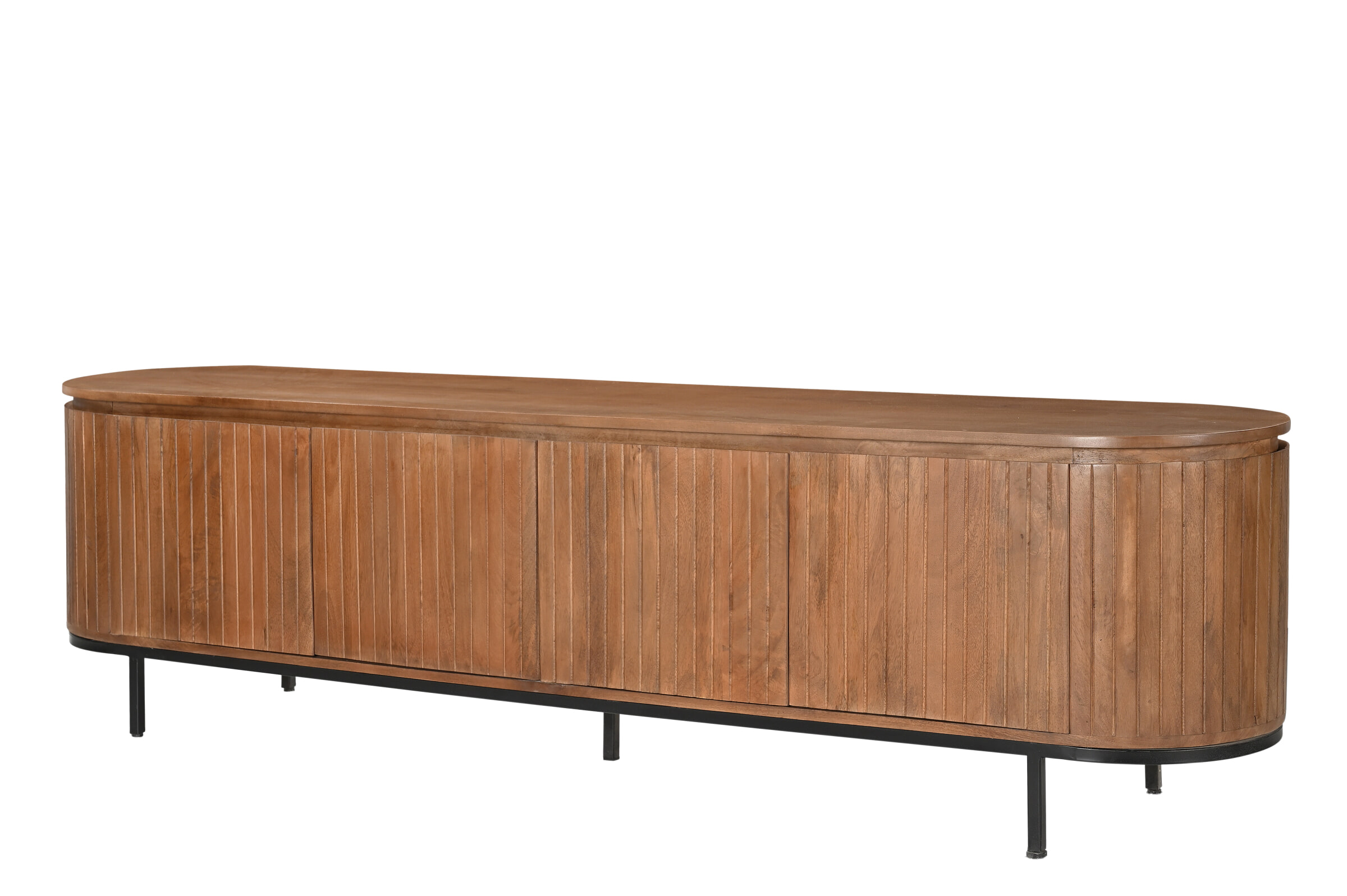 Livingfurn TV-meubel 'Noor' Mangohout, 210cm, kleur Naturel - Afbeelding 6