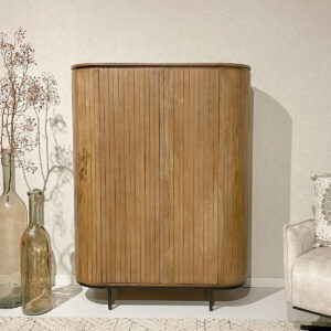 Livingfurn Opbergkast 'Noor' Mangohout, 150 x 115cm, kleur Naturel