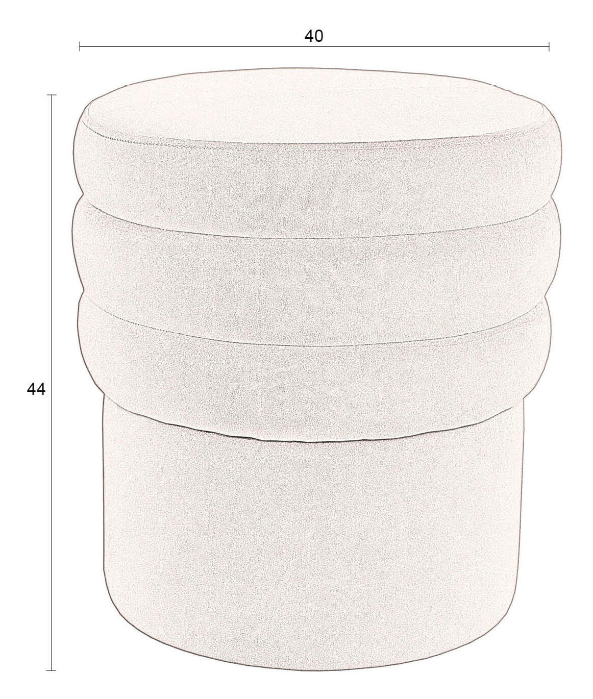 Dutchbone Hocker 'Aditi' Velvet, kleur Bruin - Afbeelding 7