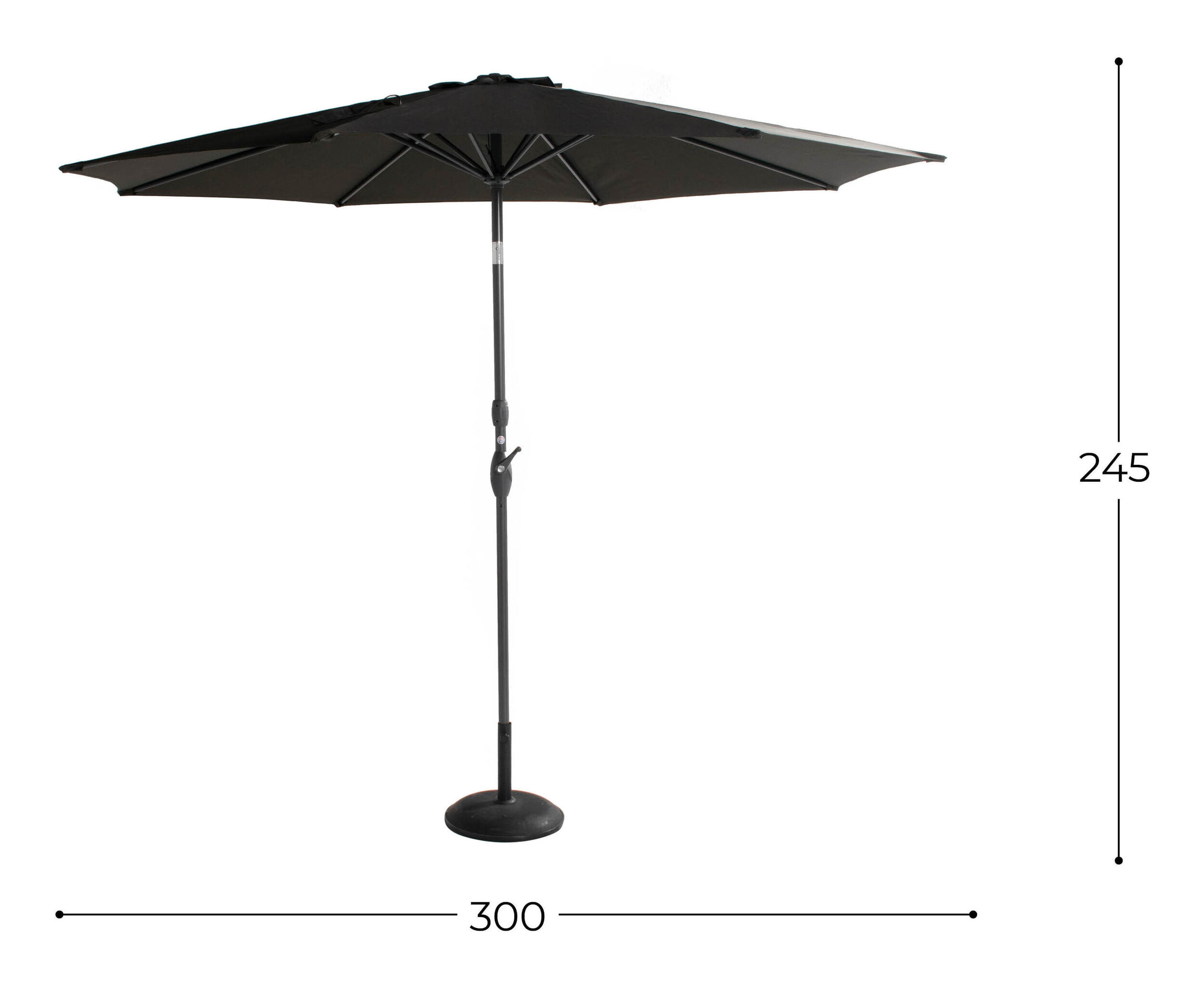 Hartman Parasol 'Sunline' 300cm, kleur Antraciet - Afbeelding 4