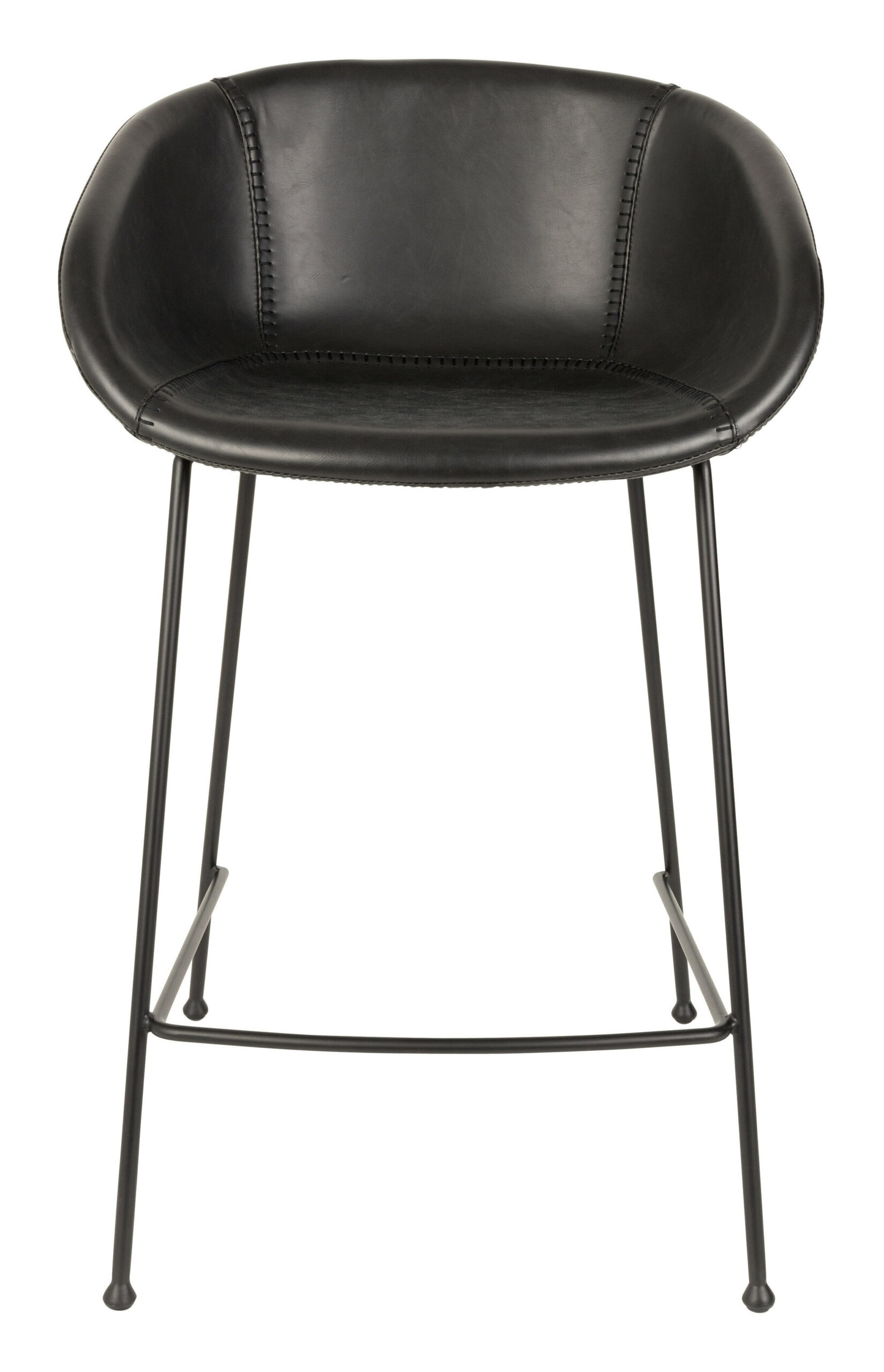 Zuiver Barstoel 'Feston' PU leer, kleur Zwart (zithoogte 65cm) - Afbeelding 2