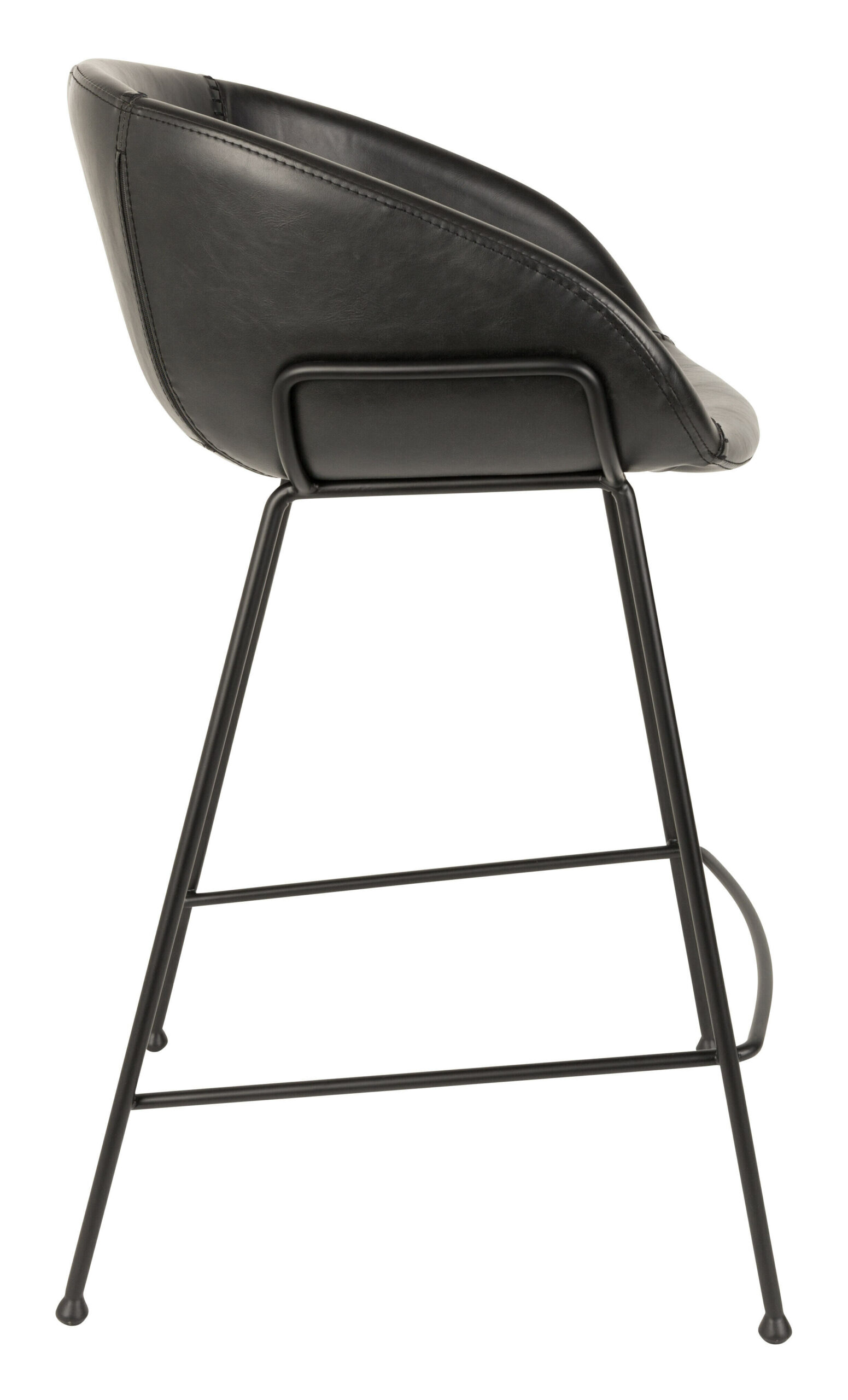 Zuiver Barstoel 'Feston' PU leer, kleur Zwart (zithoogte 65cm) - Afbeelding 3