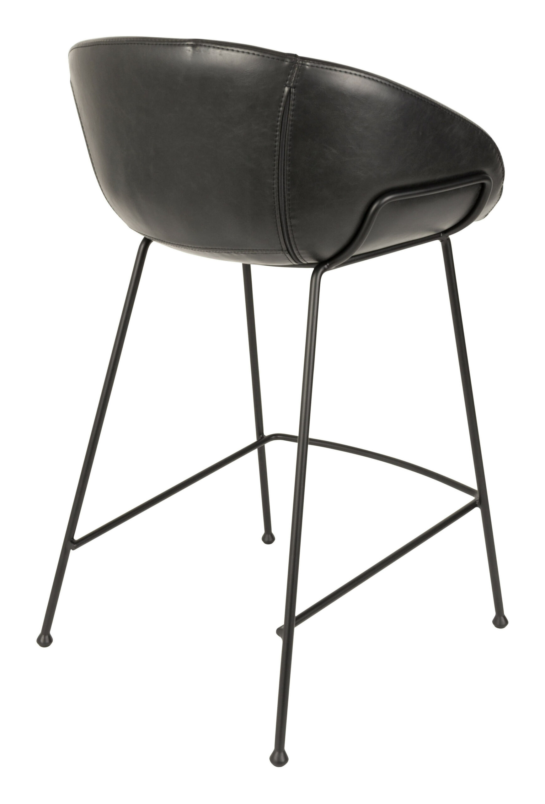 Zuiver Barstoel 'Feston' PU leer, kleur Zwart (zithoogte 65cm) - Afbeelding 4