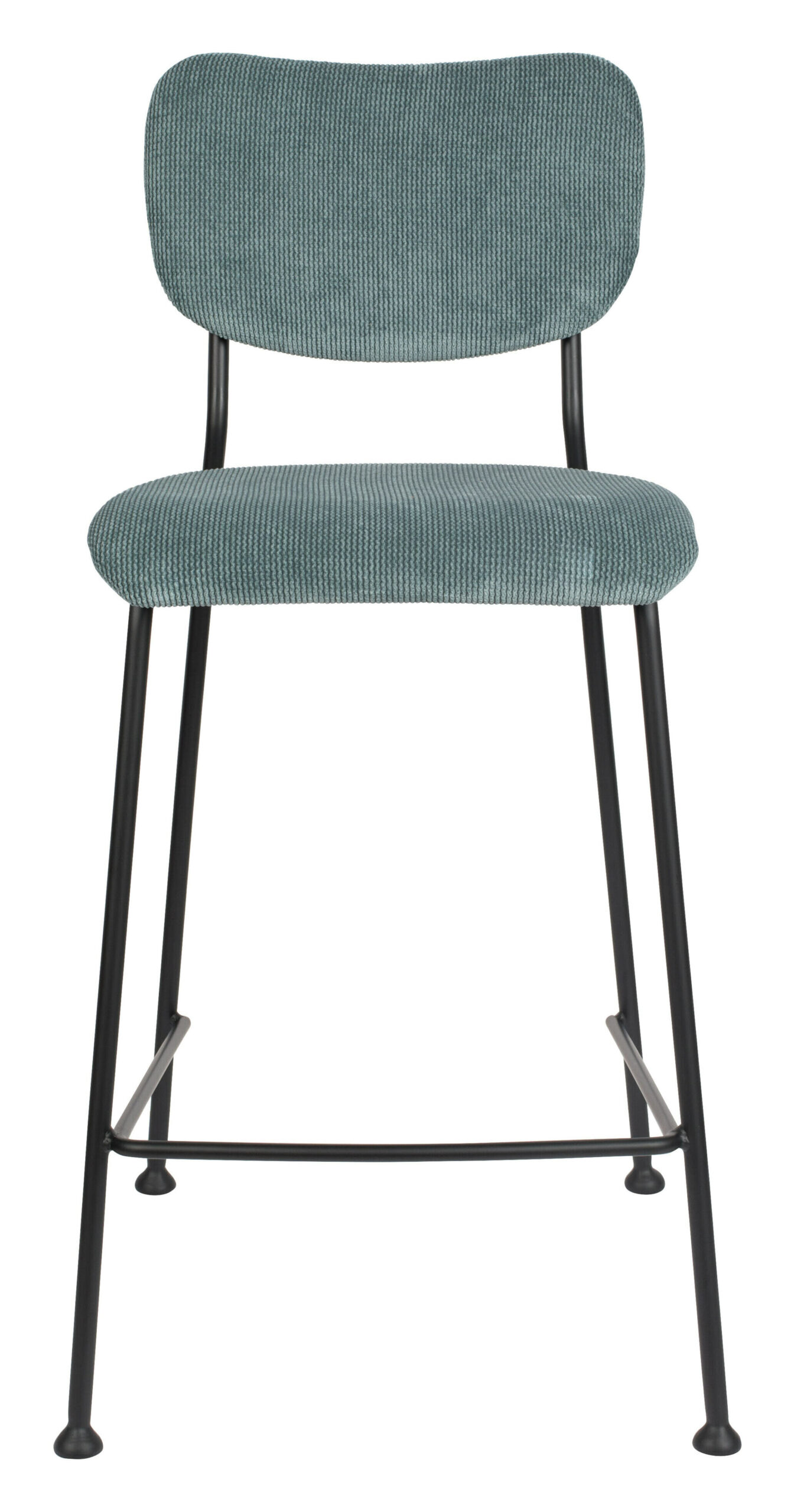 Zuiver Barstoel 'Benson' Ribstof, kleur Grijsblauw (zithoogte 65cm) - Afbeelding 2