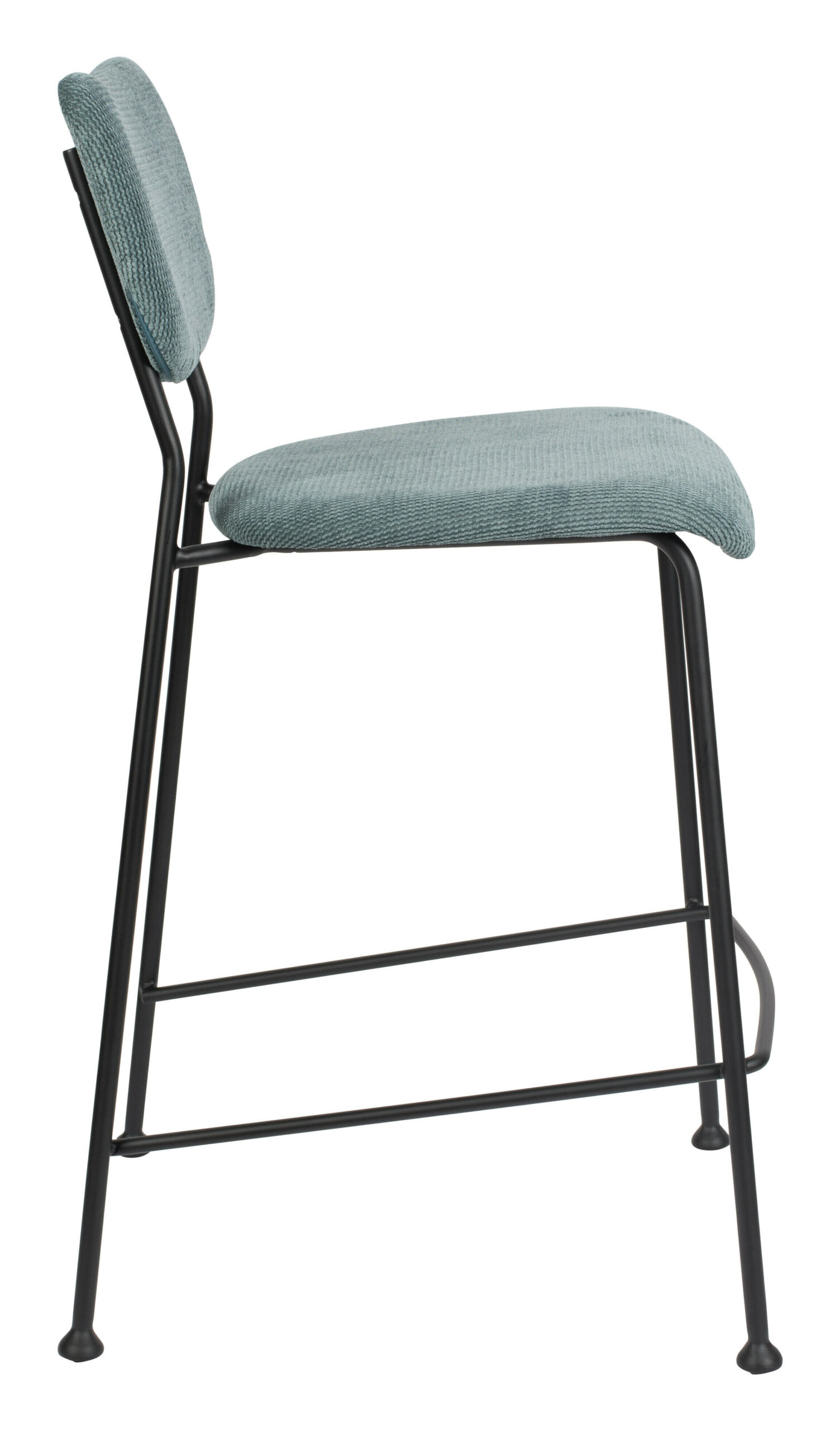 Zuiver Barstoel 'Benson' Ribstof, kleur Grijsblauw (zithoogte 65cm) - Afbeelding 3