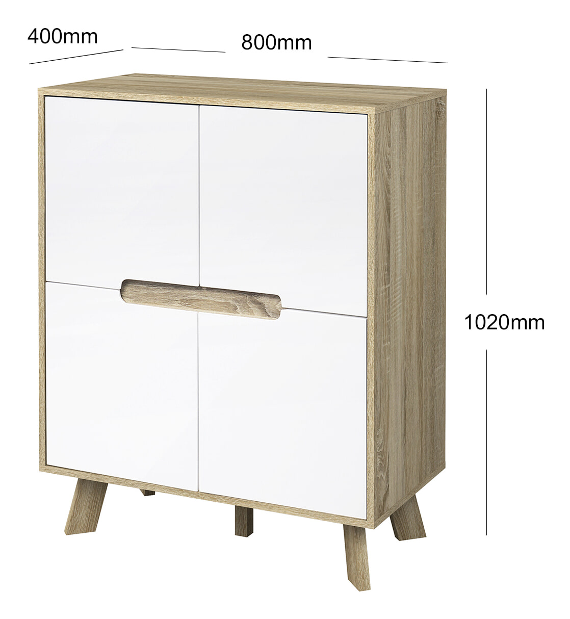 Artistiq Opbergkast 'Gonzalo' 102 x 80cm, kleur Naturel / Wit - Afbeelding 4