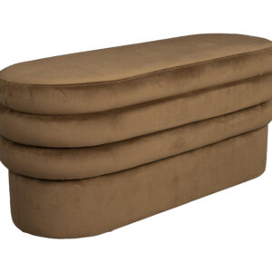 Dutchbone Bankje 'Aditi' Velvet, 93cm, kleur Bruin