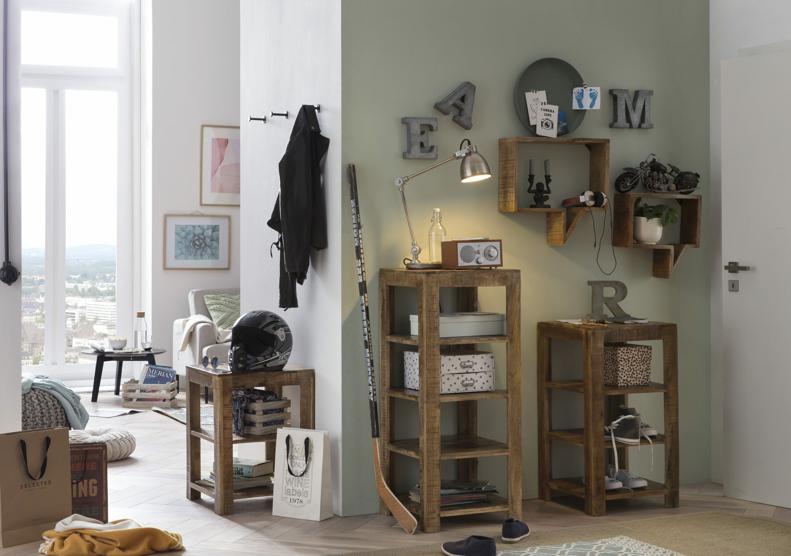 Artistiq Wandrek 'Aeden' Mangohout, 105 x 44cm - Afbeelding 6