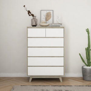 Artistiq Ladekast 'Gonzalo' 118 x 80cm, kleur Naturel/Wit