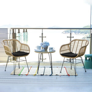 Artistiq Tuinsetje 'Mandela' Rotan, 2 stoelen + 1 bijzettafel