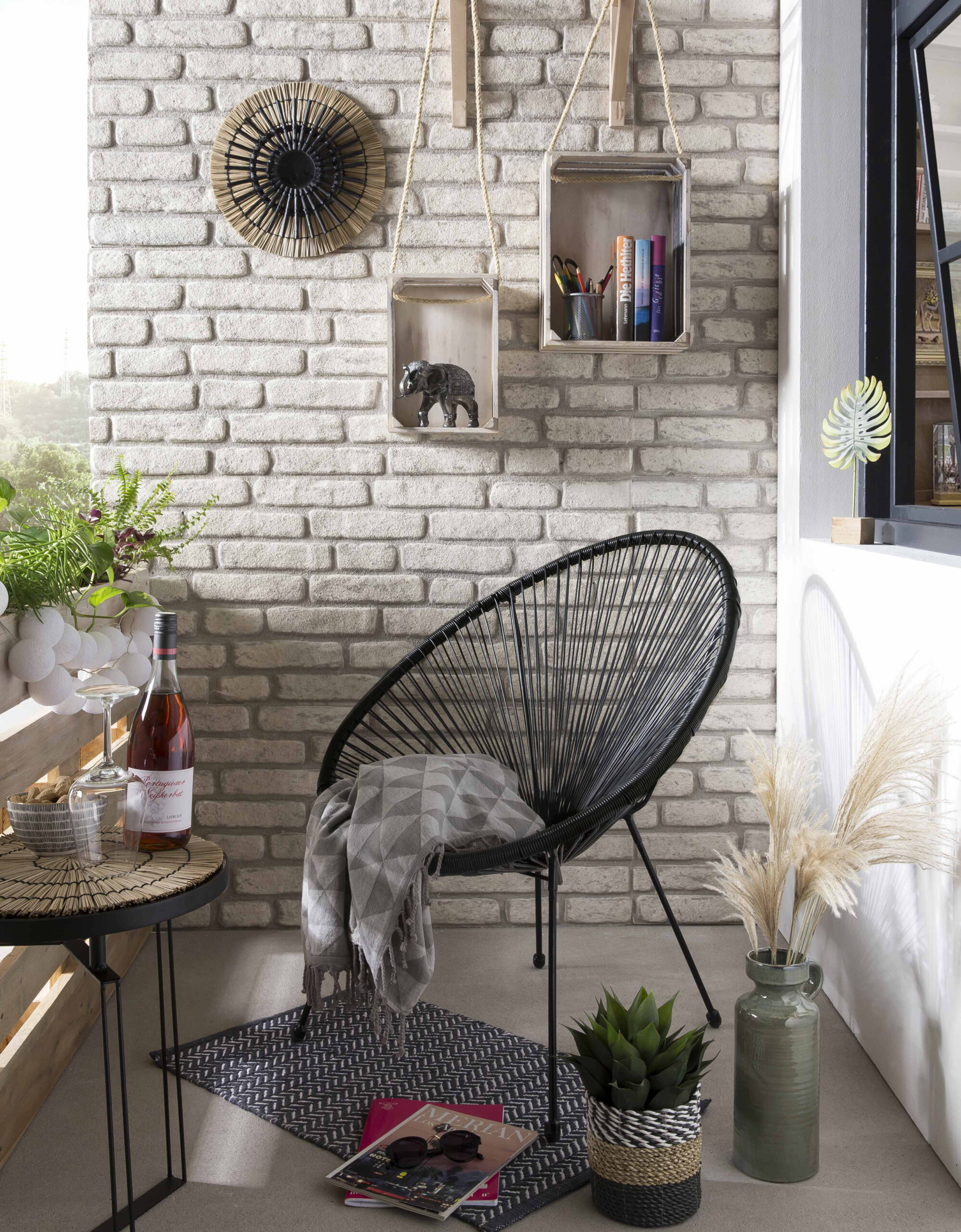 Artistiq Loungestoel 'Justine' Polyrotan, kleur Zwart - Afbeelding 4