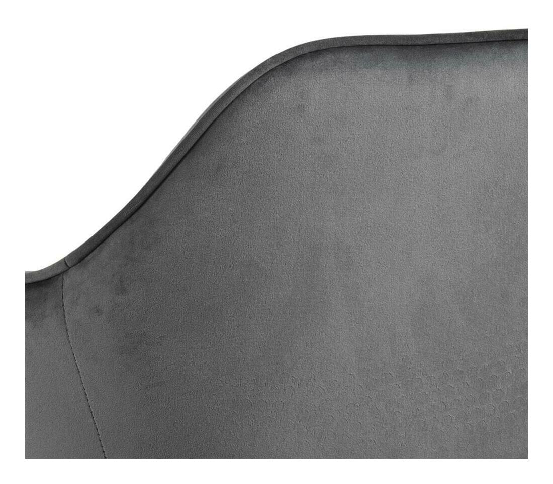 Bendt Barkruk 'Loren' Velvet, kleur Dark Grey (zithoogte 79cm) - Afbeelding 5