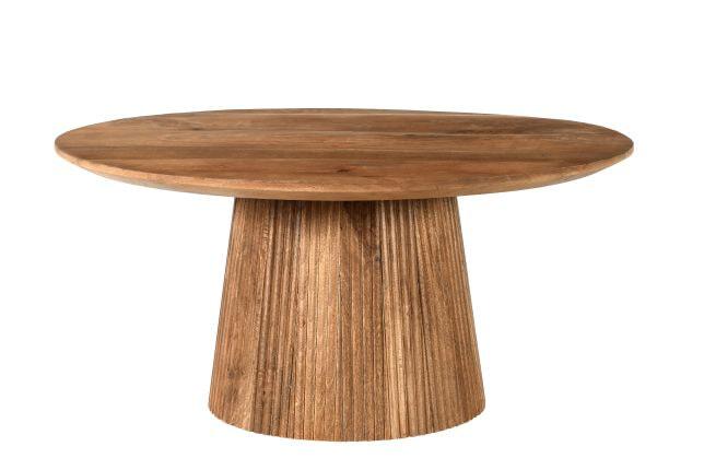 Sohome Ronde Salontafel 'Olav' Mangohout, 80cm, kleur Bruin - Afbeelding 3