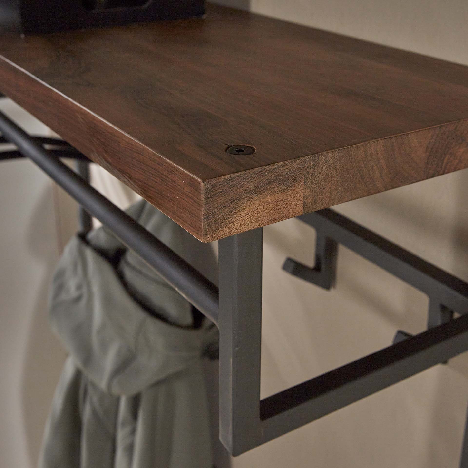 LifestyleFurn Kapstok 'Amadou' Saja notenhout, met 12 haken en plank - Afbeelding 4