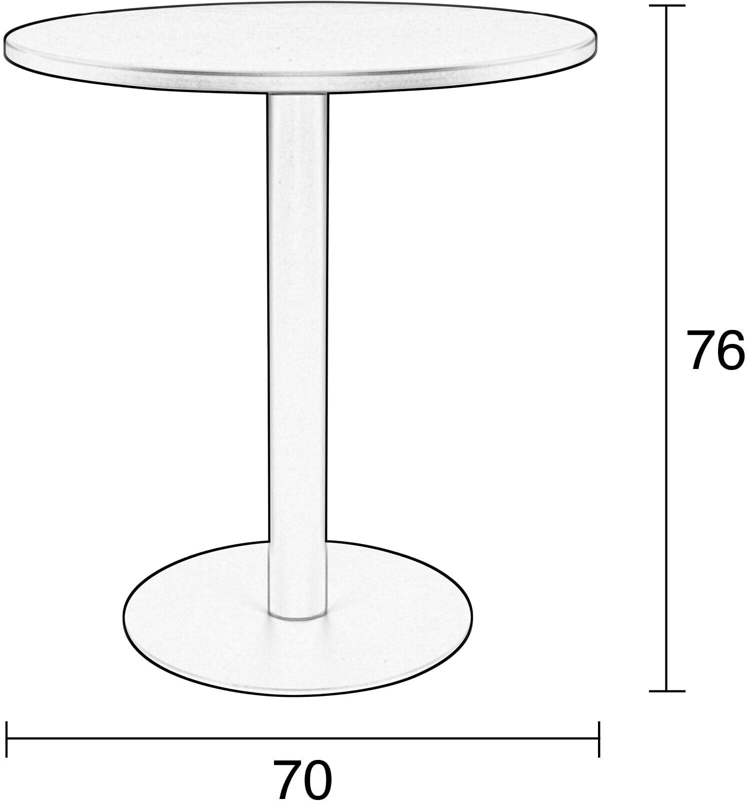 Zuiver Ronde Tuintafel 'Metsu' Staal, 70cm, kleur Wit - Afbeelding 7
