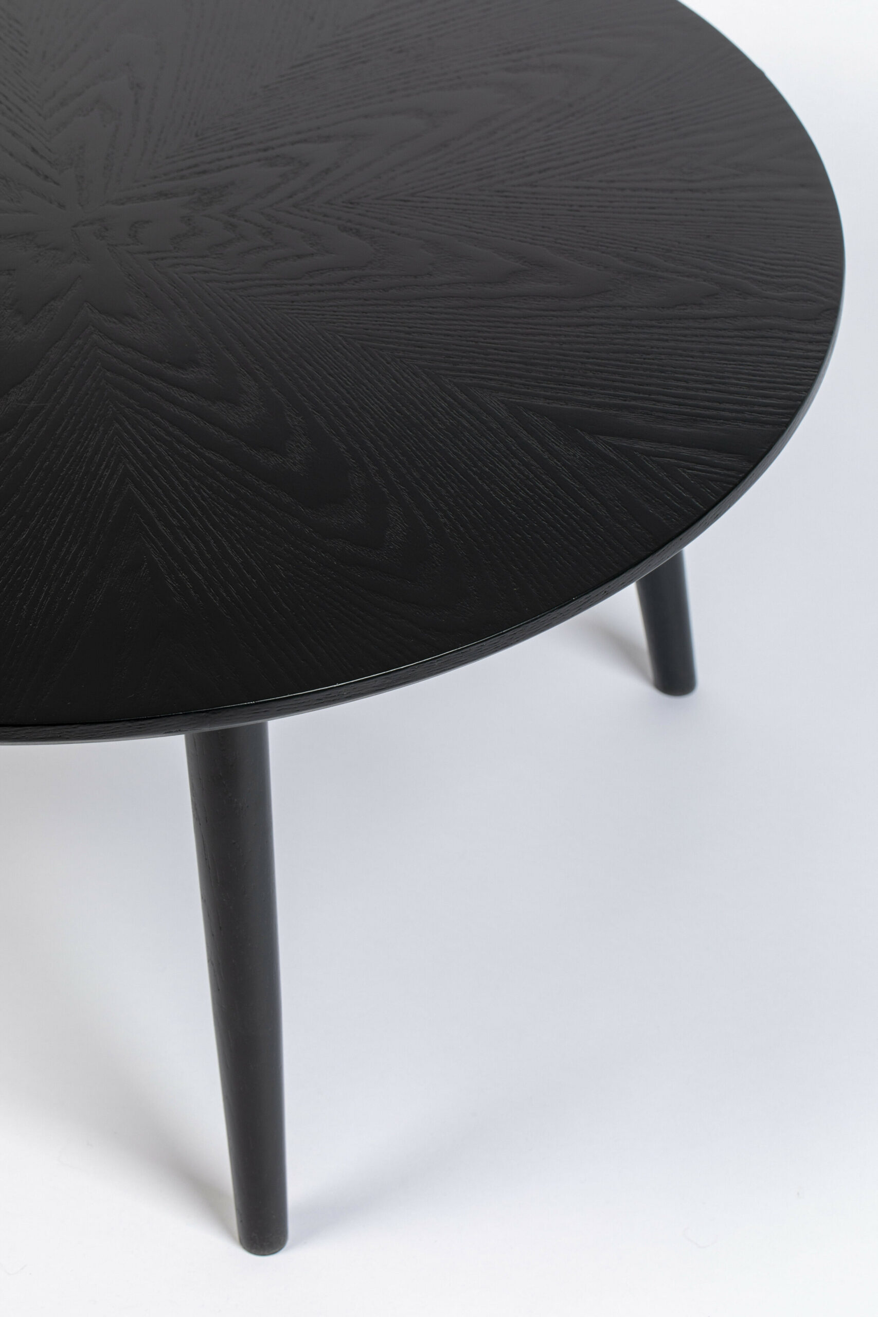 ZILT Ronde Eettafel 'Memo' Eikenhout, 100cm, kleur Zwart - Afbeelding 5