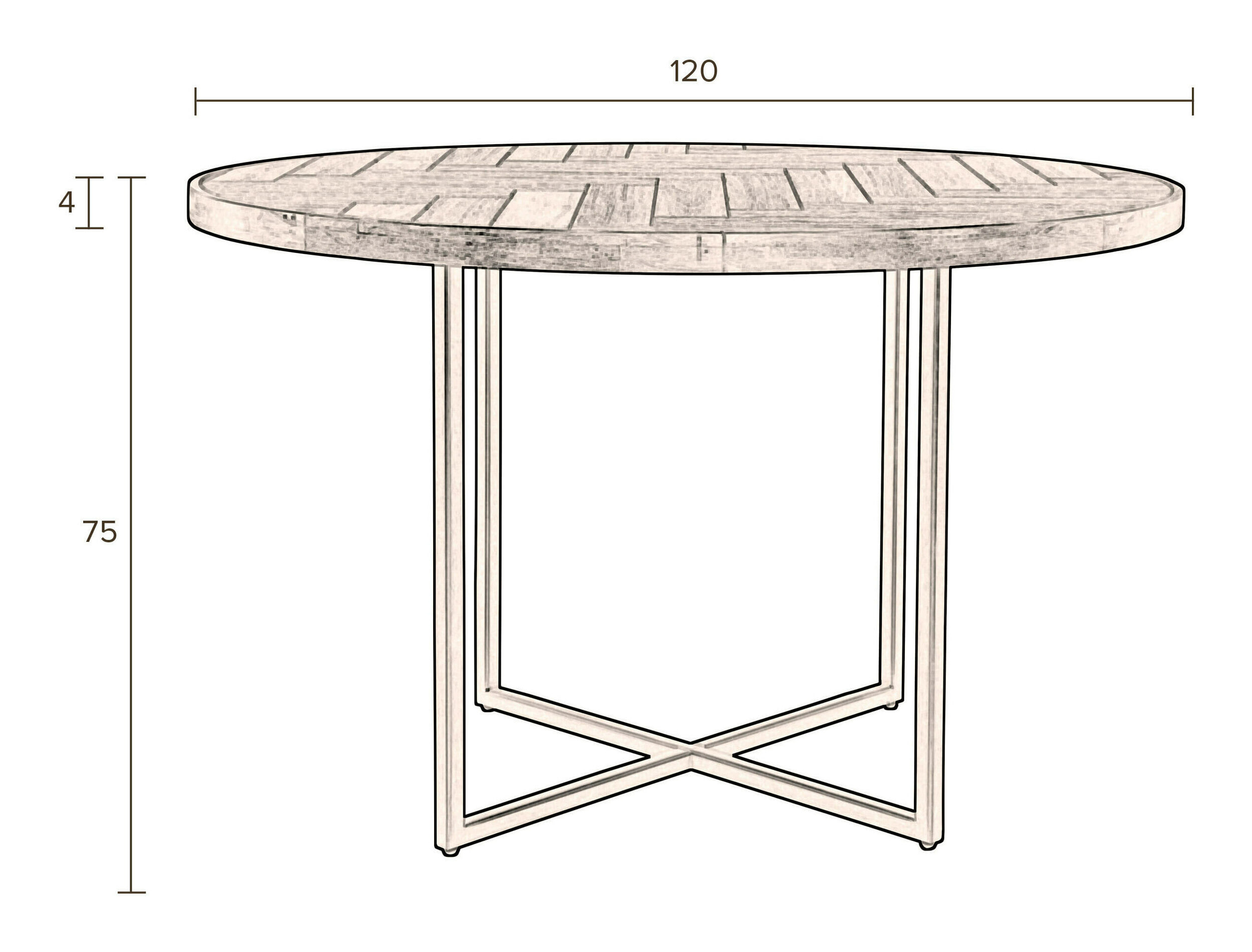 Dutchbone Ronde Eettafel 'Class' Acaciahout, 120cm, kleur Zwart - Afbeelding 4