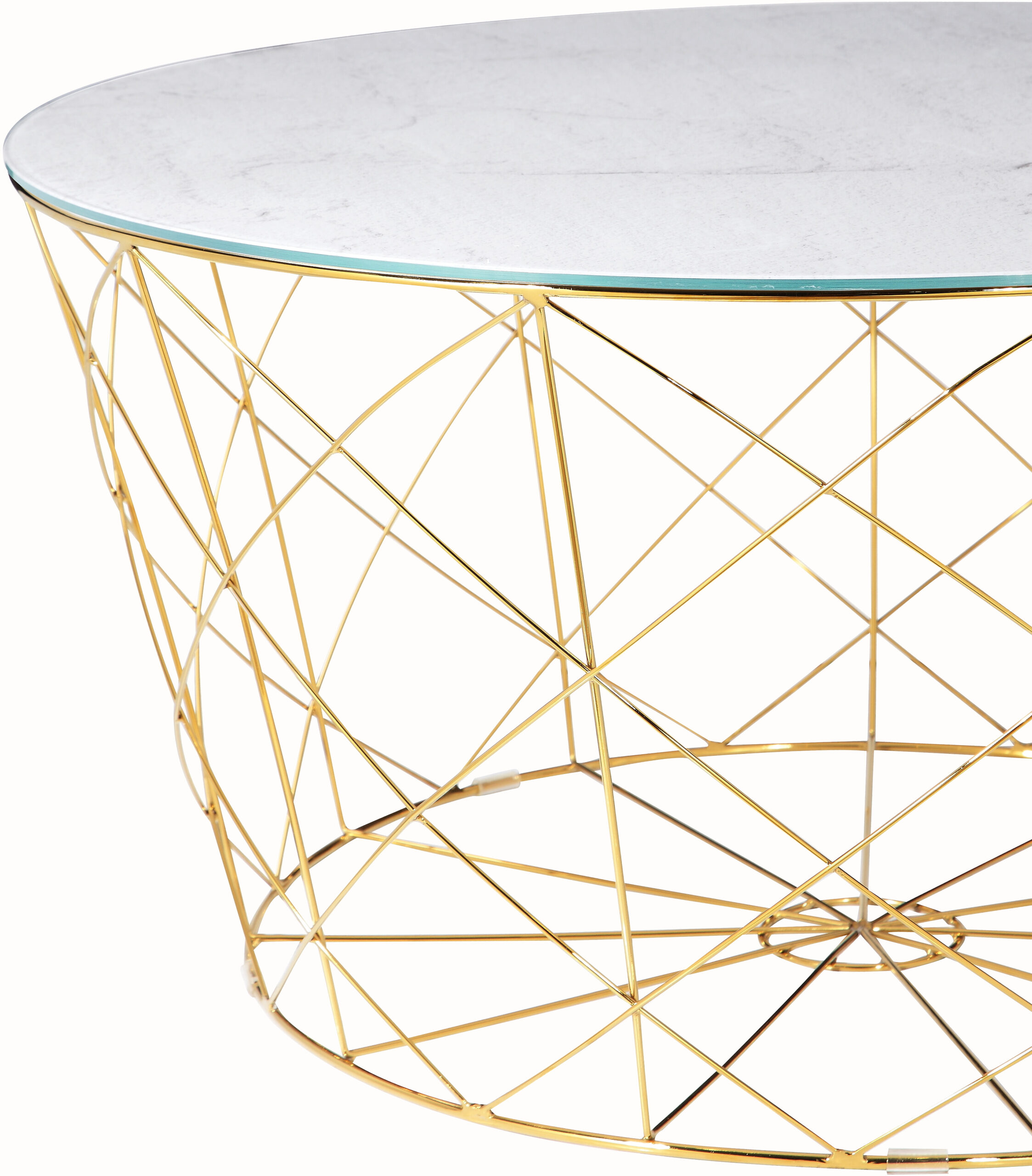 Artistiq Salontafel 'Steve', 80cm, Marmerlook, kleur Wit - Afbeelding 3