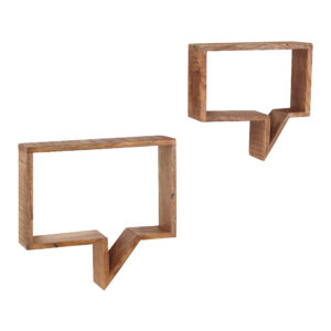 Artistiq Wandplank 'Aeden' Mangohout, Set van 2 stuks