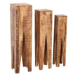 Artistiq Zuil 'Fleur' Mangohout, Set van 3 stuks