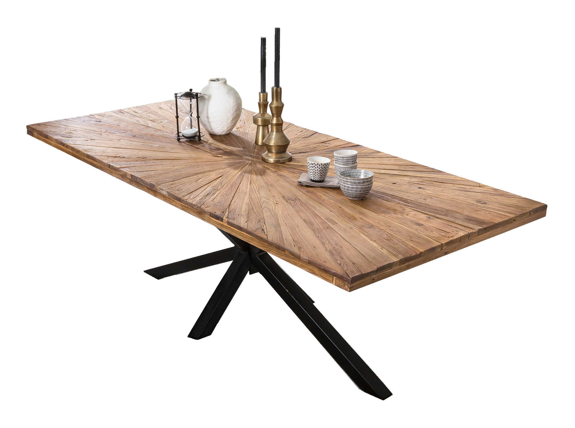 Artistiq Eettafel 'Latonja' Teakhout, 180 x 100cm, kleur Zwart - Afbeelding 3