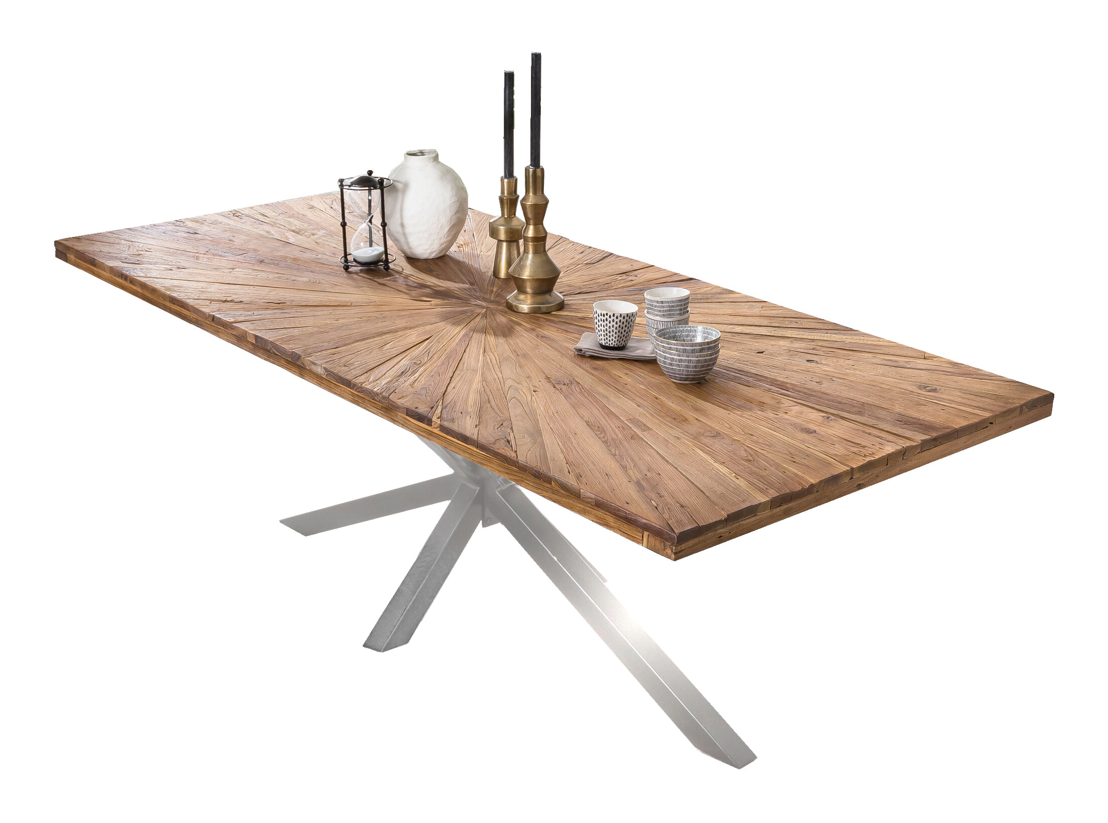 Artistiq Eettafel 'Latonja' Teakhout, 160 x 90cm, kleur Zilver - Afbeelding 2