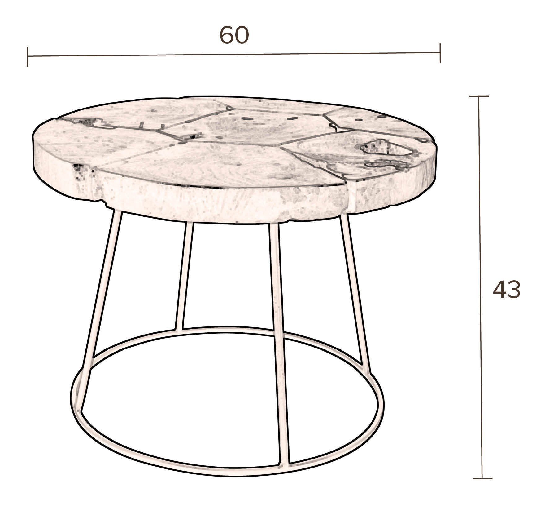 Dutchbone Bijzettafel 'Kraton' 60cm - Afbeelding 7