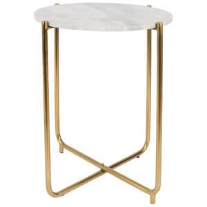 ZILT Bijzettafel 'Valdemar' Marmer, 45cm, kleur Wit