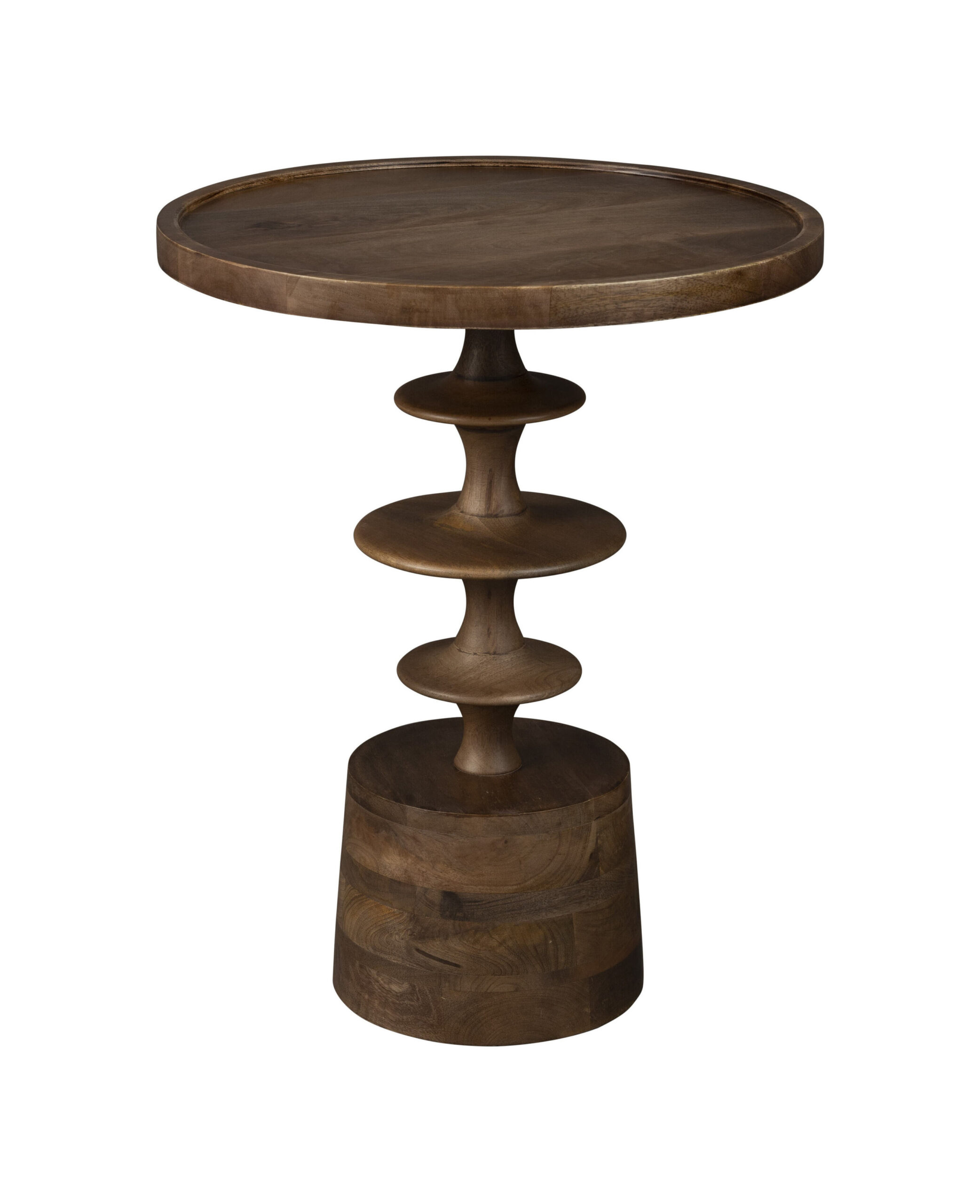 Dutchbone Ronde Bijzettafel 'Cath' Mangohout, 46cm, kleur Walnoot - Afbeelding 2