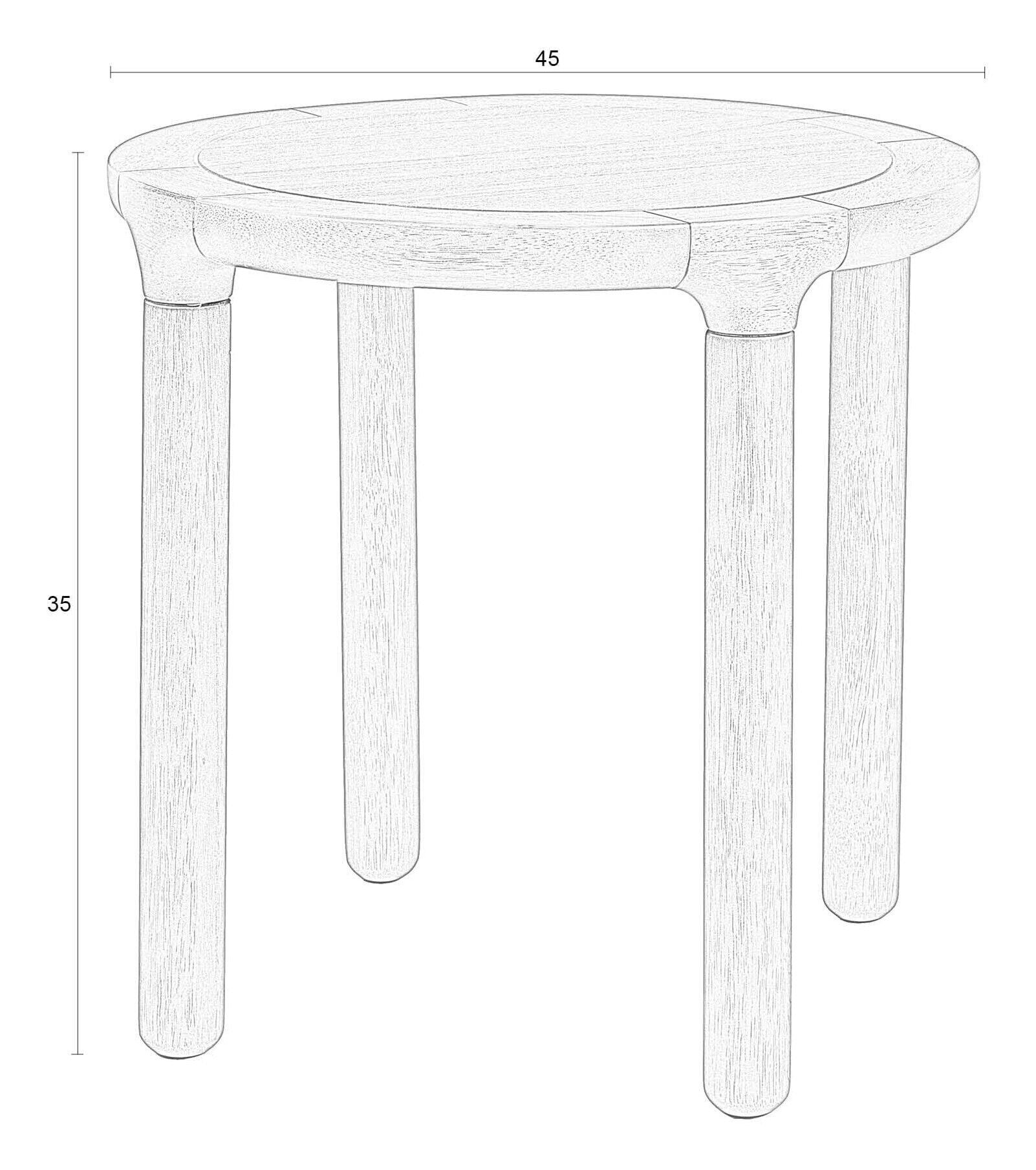 Zuiver Ronde Bijzettafel 'Storm' Eikenhout, 45cm, kleur Naturel - Afbeelding 7