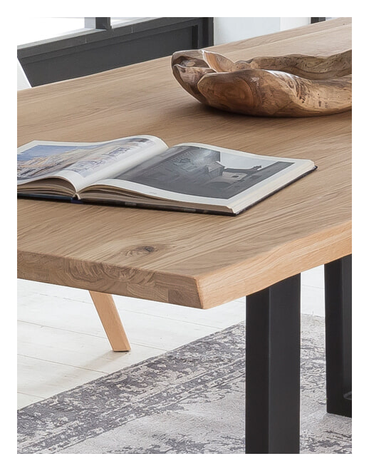 Artistiq Eettafel 'Tinita' Eiken, 200 x 100cm, kleur Zwart - Afbeelding 2